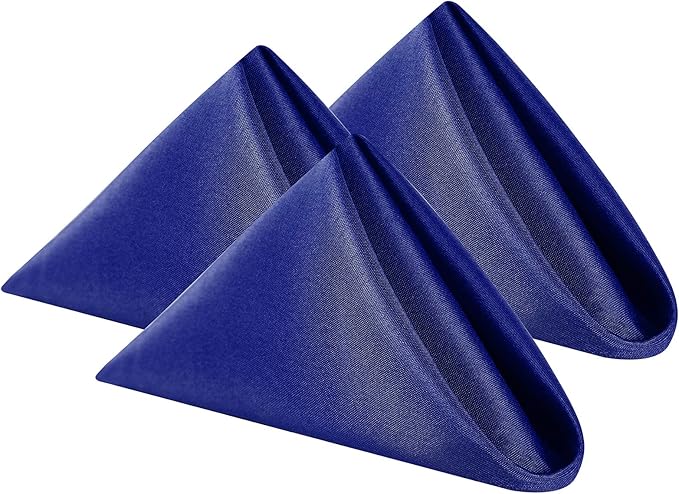 Cloth Napkins 17x17 inch Washable Polyester Dinner Napkins Soft Table Napkins for Wedding Party Dining Banquet(Royal Blue,25PCS)