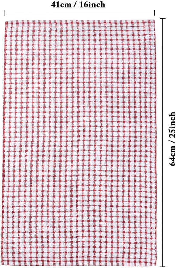 LAZI Kitchen Dish Towels, 16 Inch x 25 Inch Bulk Cotton Kitchen Towels, 6 Pack Dish Cloths for Dish Rags for Drying Dishes Clothes and Dish Towels