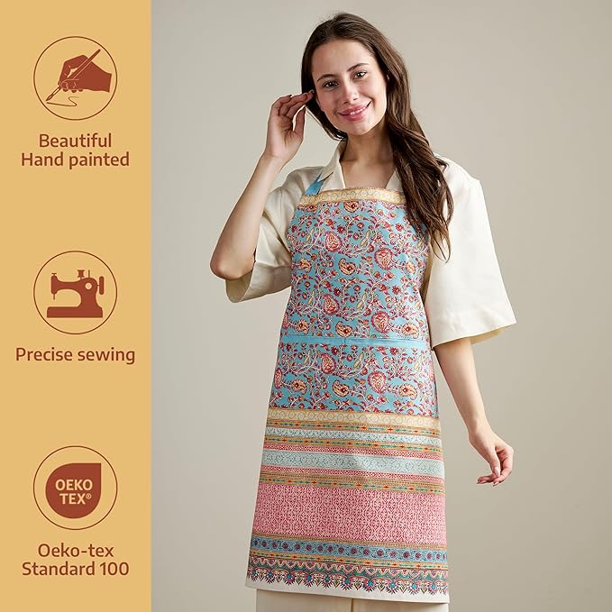 Maison d' Hermine 100% Cotton Apron for women with Pocket Kitchen Chef Apron for Men Cooking Mothers Day Gifts