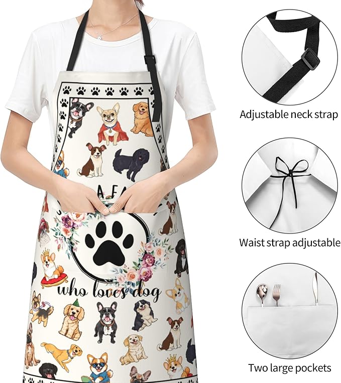 Funny Apron Polyester Grooming Aprons with Pocket for Cooking Kitchen Grilling Adults