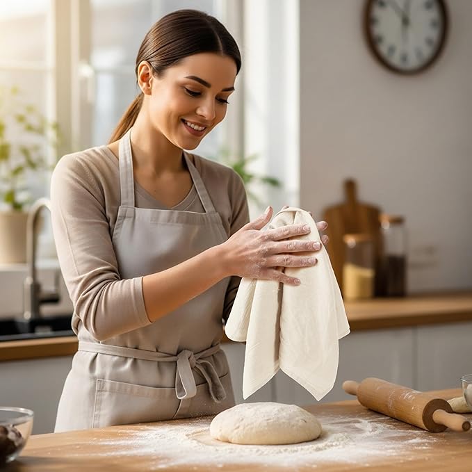 Utopia Kitchen Natural Flour Sack Towels [6 Pack - 28 x 28 Inch] 100% Cotton Tea Towels for Cleaning & Drying - Highly Absorbent Kitchen Dish Cloth