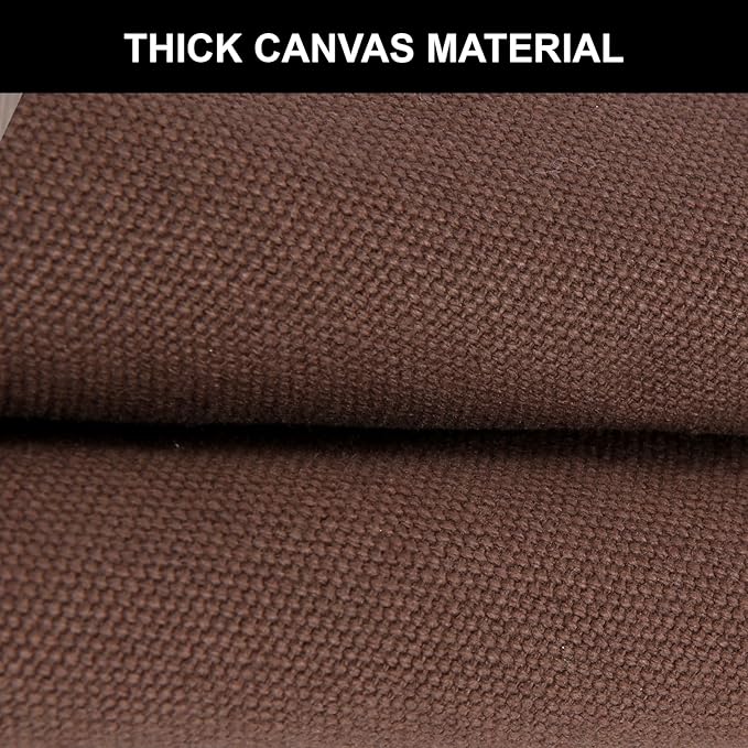 Men's Canvas Tool Apron, Heavy Duty Multi-Pocket Work Apron for Woodworking Gardening Bartender Adjustable Straps