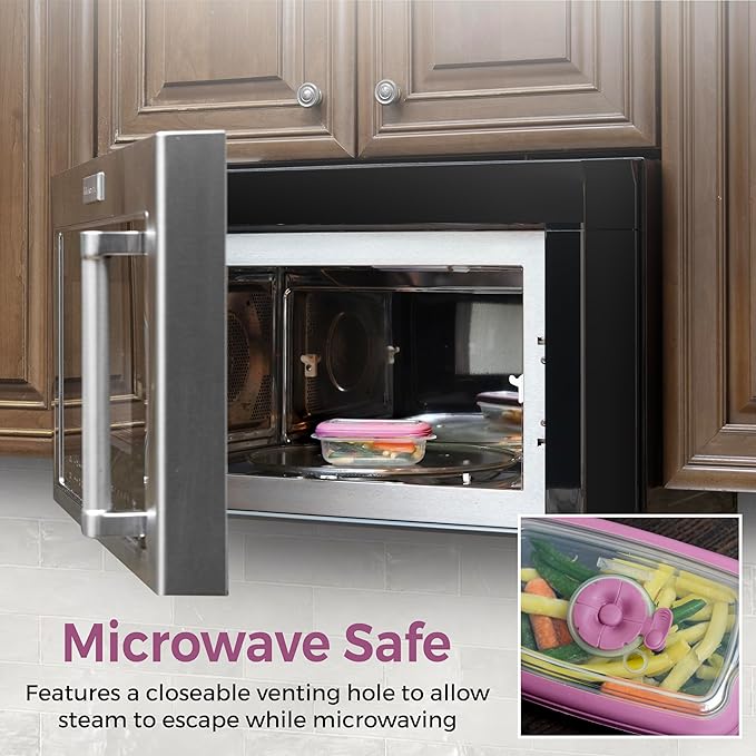 Tribello Small 8 OZ Microwave Food Storage Containers With Lids, Plastic Storage/On The Go Container, With Airtight Steam Vent Lids, Freezer/Dishwasher Safe, BPA Free, 1 Cup - 2 Pack