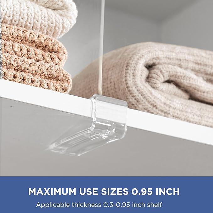 HBlife 7 Pack Clear Shelf Dividers, Vertical Purse Organizer for Closet Perfect for Sweater, Shirts, Handbags in Bedroom and Kitchen, Adjustable Acrylic Bookshelf for Organization