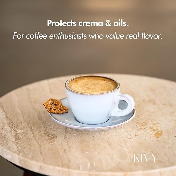 KIVY Vacuum Coffee Canister (Large) - Push Lid Preserves Aroma & Oil - Stainless Steel Airtight Canister - Container for Ground & Coffee Bean Storage - Removes Excess Air