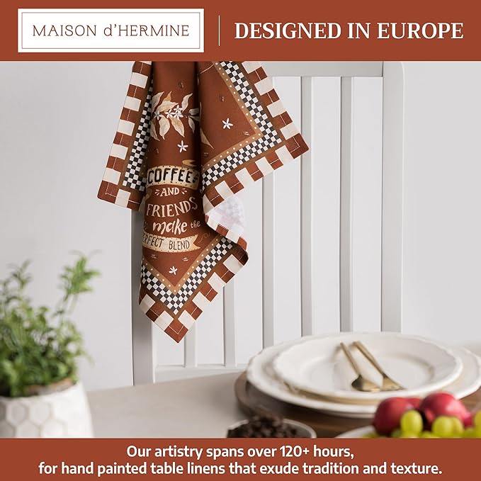 Maison d' Hermine Cloth Napkins Set of 4 100% Cotton Everyday Reusable Square Napkins Cloth Washable Dinner Party Wedding Restaurant Gifts for Mothers Day Spring/Summer (Perfect Blend, 18" x 18")