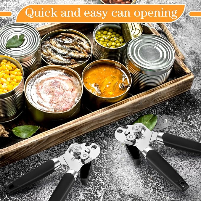 Gisafai 6 Pcs Manual Can Opener with Sharp Blade Smooth Edge Multifunctional Kitchen Gadget Handheld Openers Oversized Handheld Knob Can and Bottle Animals