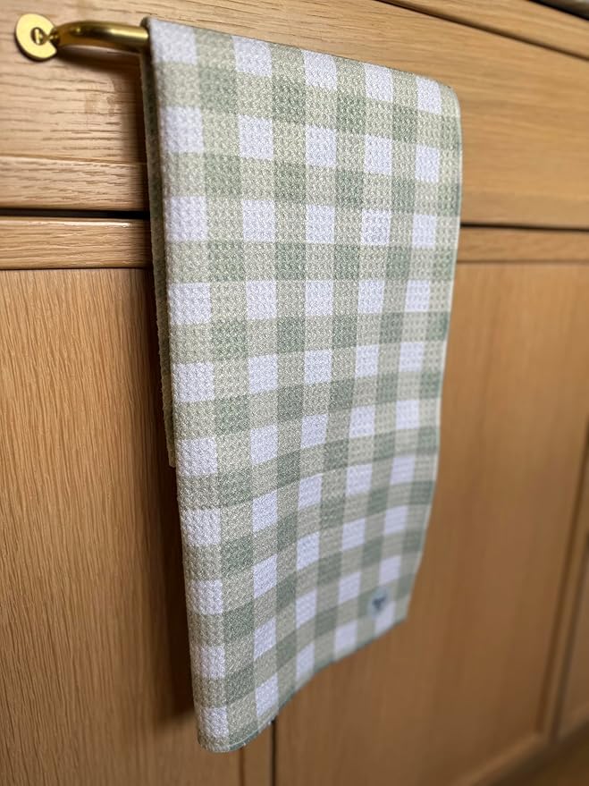 || 3 Pack|| Double Sided Dish Towels || Waffle Weave Microfiber || Highly Absorbent || Hanging Loop || Dish Cloths || Modern || Designer Prints || Lights (Christmas Mint 2 Pack)