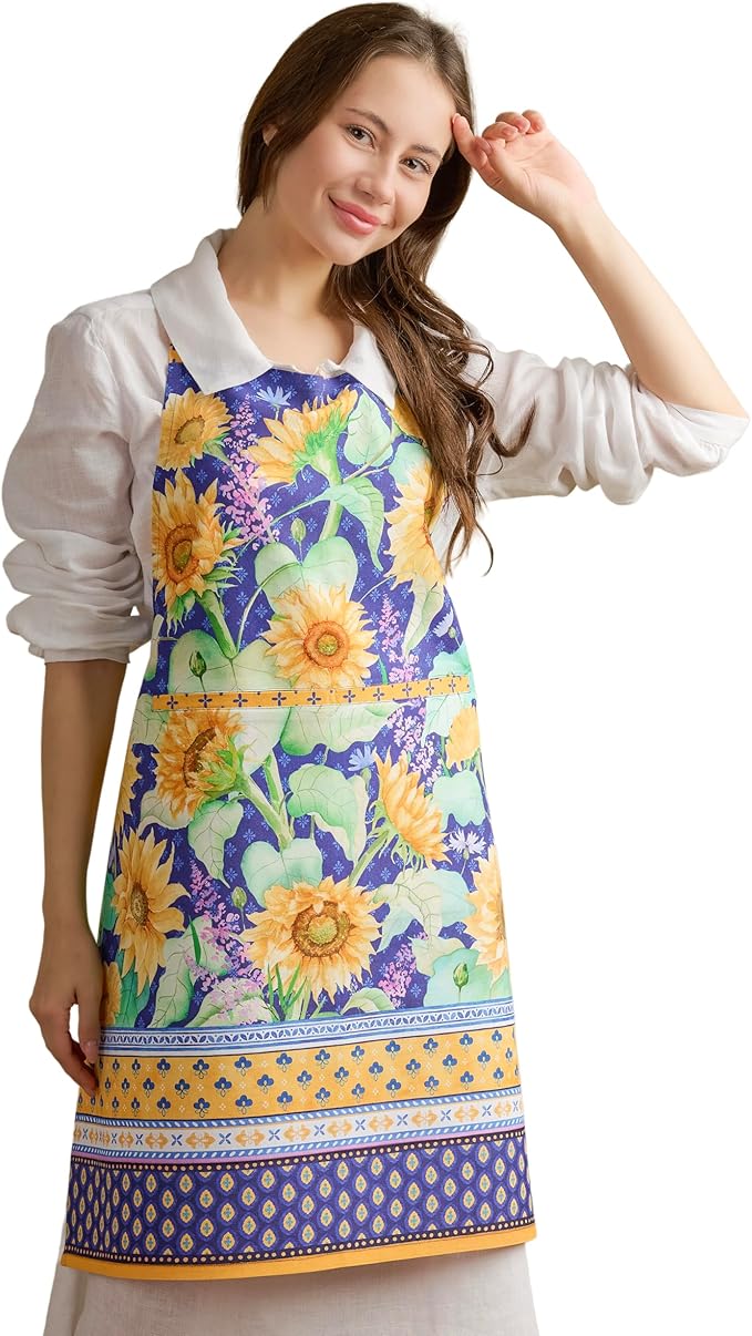Maison d' Hermine 100% Cotton Apron for women with Pocket Kitchen Chef Apron for Men Cooking Mothers Day Gifts