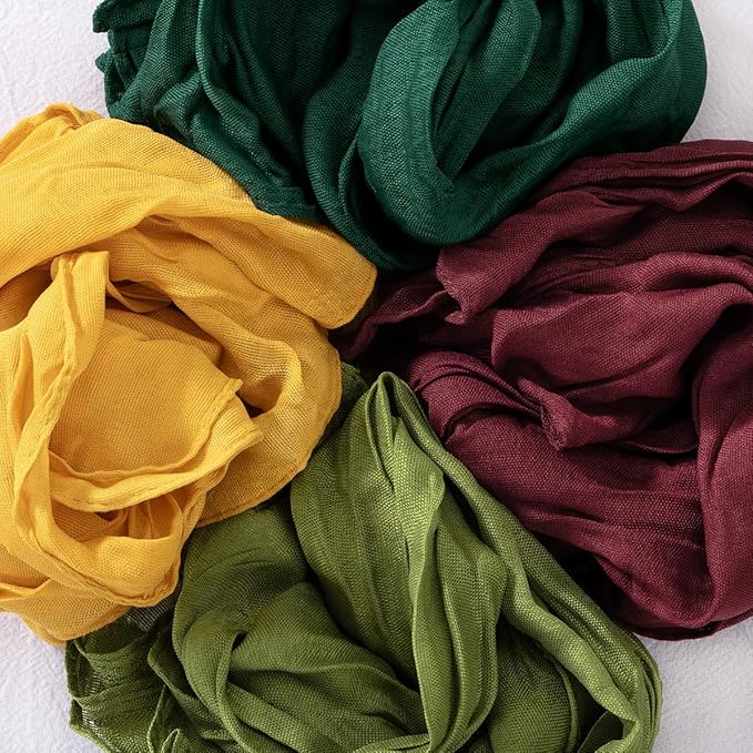 DeZerlor 20 Pack Fall Cheesecloth Napkins Washable Christmas Cloth Napkins Set of 20 Cotton Dinner Table Napkins Bulk 21x21 Inches for Thanksgiving Xmas Wedding Bridal Baby Shower Party Decor