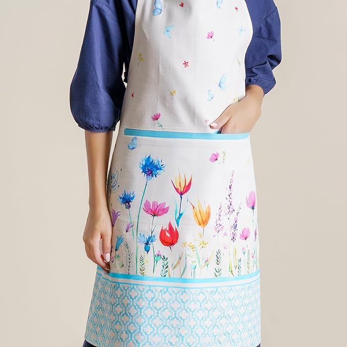 Maison d' Hermine 100% Cotton Apron for women with Pocket Kitchen Chef Apron for Men Cooking Mothers Day Gifts