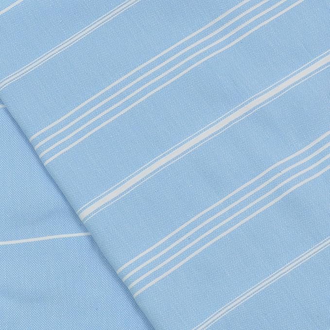 Bersuse Towels Anatolia XL Beach Blanket Throw Blanket Turkish Towel 100% Cotton Extra-Large Quick-Dry Lightweight Premium Peshtemal Towel - 61x82 Inches, Blue (Set of 6)