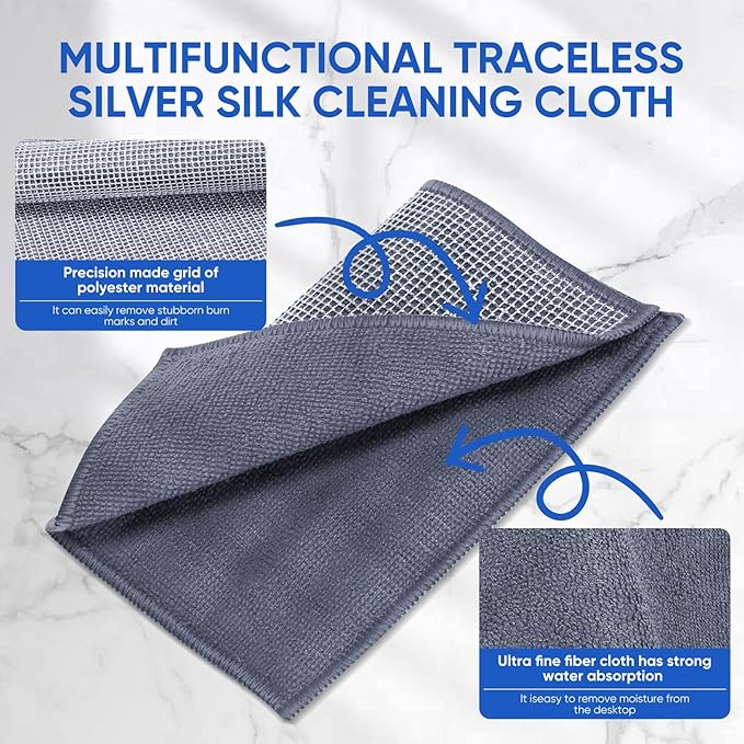 Forggon 10Pcs New Upgrade 2-Layer Non Scratch Wire Dishcloth,Wire Dishwashing Rag, Non-Scratch Wire Dishwashing Rags for Wet and Dry, Kitchen Cleaning Dish Rags for Cookware,Sinks, Dishes,Stove