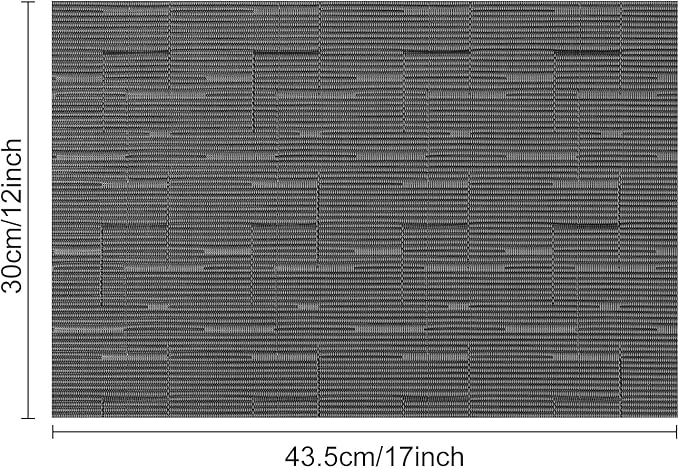 Myir JUN Placemats Set of 8, Vinyl Woven Placemats Place Mats Indoor Set of 8 Washable Table Mats Non-Slip Place mats for Dining Table (Black-Gray, Set of 8)