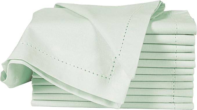 Cotton Cloth Napkins Set of 12, 18x18 Cotton Napkin Cloth Washable, Soft, Reusable Napkins for Wedding, Parties, Christmas, Thanksgiving, Everyday Use (Green) - ALPHA Living HOME