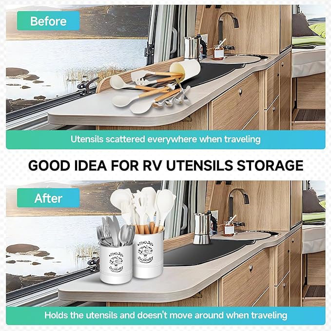 ESUDNT Magnetic RV Utensil Holder, Camper Essentials, RV Kitchen Accessories Must Haves Organization for Inside, RV Storage and Organization Ideas (2 Pack)