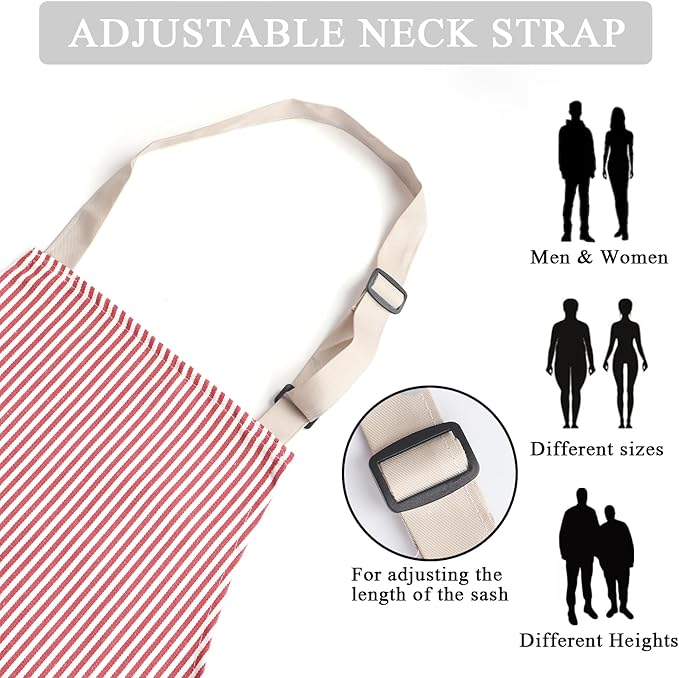 Taidven 2 Pack Apron - Unisex, Adjustable Bib Kitchen Apron, Cooking Apron, Aprons for Women Men with Pockets, Chef Aprons