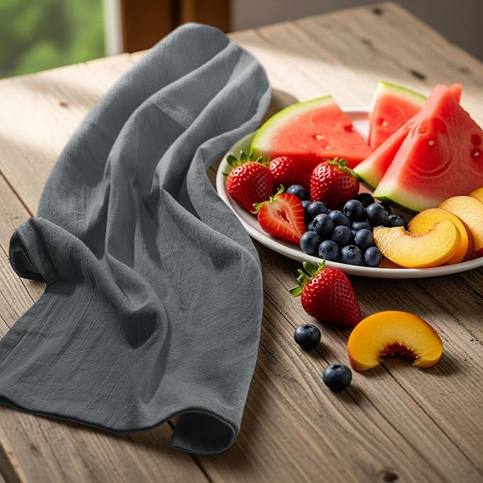 Utopia Kitchen Light Grey Flour Sack Towels [6 Pack - 28 x 28 Inch] 100% Cotton Tea Towels for Cleaning & Drying - Highly Absorbent Kitchen Dish Cloth