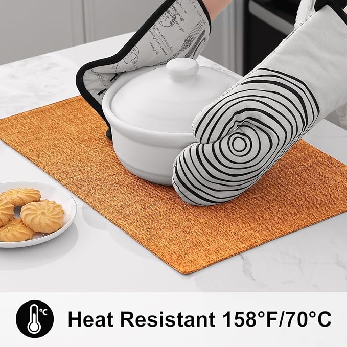 homing Cotton Linen Placemats Set of 6, Cloth Washable Farmhouse Dining Table Mats for Indoors & Outdoors, Easy to Clean, Orange, 13 x 19 Inch