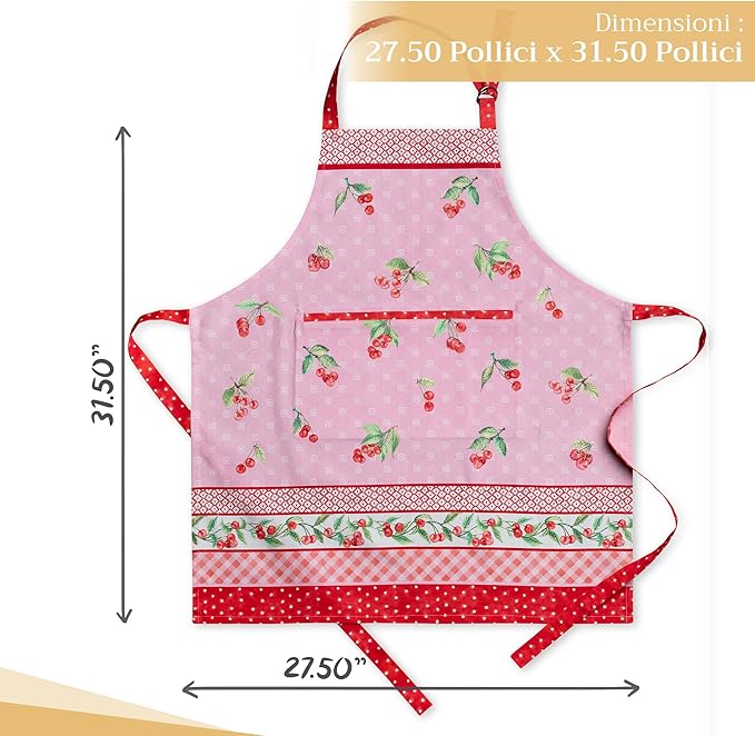 Maison d' Hermine 100% Cotton Apron for women with Pocket Kitchen Chef Apron for Men Cooking Mothers Day Gifts