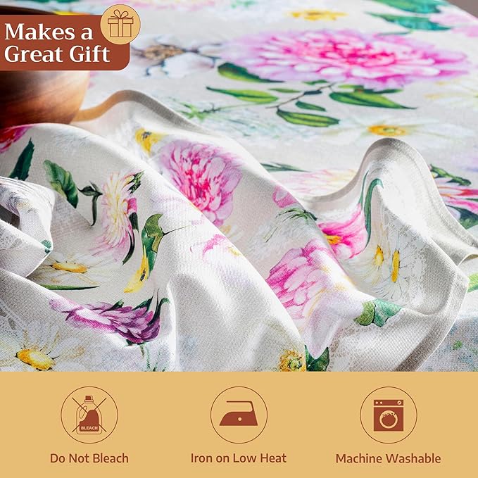 Maison d' Hermine Cloth Napkins Set of 4 100% Cotton Everyday Reusable Square Napkins Cloth Washable Dinner Party Wedding Restaurant Gifts for Mothers Day Spring/Summer (Pivoine, 20" x 20")