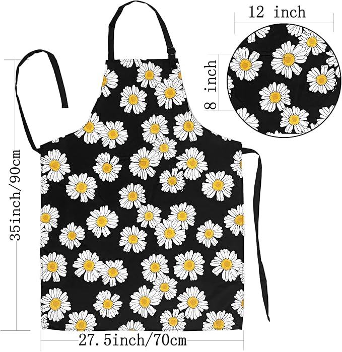 Sosolong Adjustable Waterproof Apron Bib Apron with 2 Pockets Cooking Kitchen Aprons for Women Men Chef