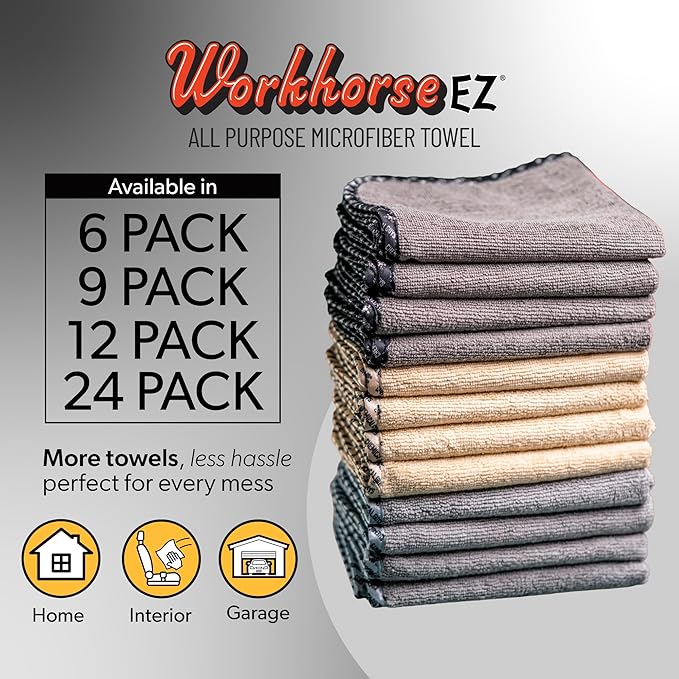 Chemical Guys Microfiber Towels for Cars Microfiber Cleaning Cloth Multi Color Drying Towels Car Detailing for Wash Interior and Glass, 14 x 12 Inch - 12 Pack