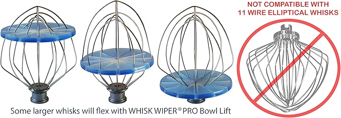 Whisk Wiper® PRO compatible with KitchenAid Bowl-Lift Stand Mixers - Mix Without The Mess - The Ultimate Stand Mixer Accessory - Only Compatible With 6-Wire Whisks (Color: Clear)