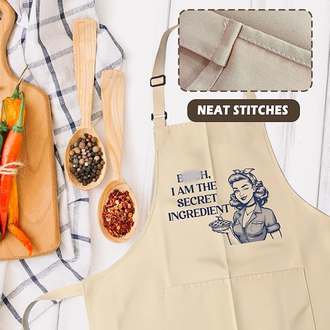 Funny Aprons for Women - Baking Gift for Women, Mothers Day Christmas Birthday Gifts, Perfect for Cooking, Bartending