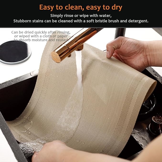 Placemats Set of 12 Washable& Wipeable Placemats for Dining Table Kitchen Indoor Outdoor Table mats Heat Resistant Non Slip Woven (Khaki，12PCS)