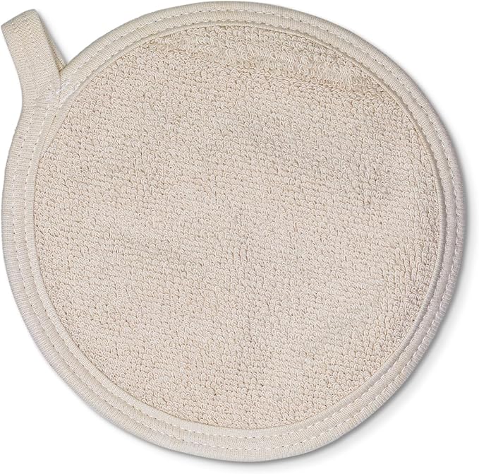 100% Cotton Pot Holders & Hot Pads (2-Pack), 8", High Heat Resistance,Made in America (Natural)