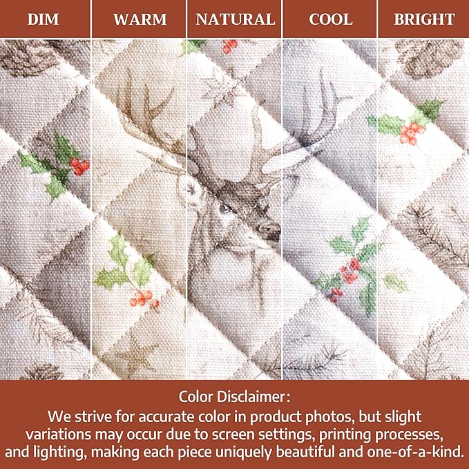 Maison d' Hermine Pot Holders 100% Cotton Heat Resistant Potholders 8" x 8" Hot Pads with Loop for Thanksgiving Christmas Decorations BBQ Cooking Baking Handling Hot Pans (Pack of 1, Christmas Dew)