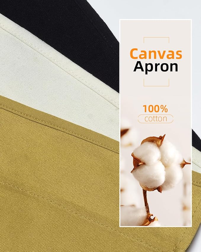 Canvas Work Waist Apron with 3 Pockets