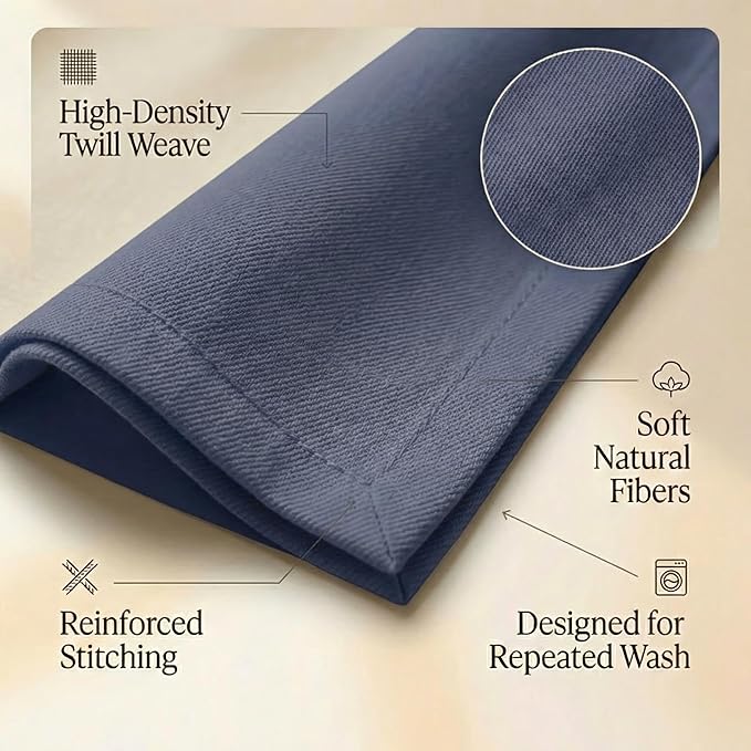 ACCENTHOME Accent Home 100% Cotton Napkins, Delicate Cloth Napkins for Dinners, Parties and Weddings，18 x 18 Inch Set of 12 - Navy