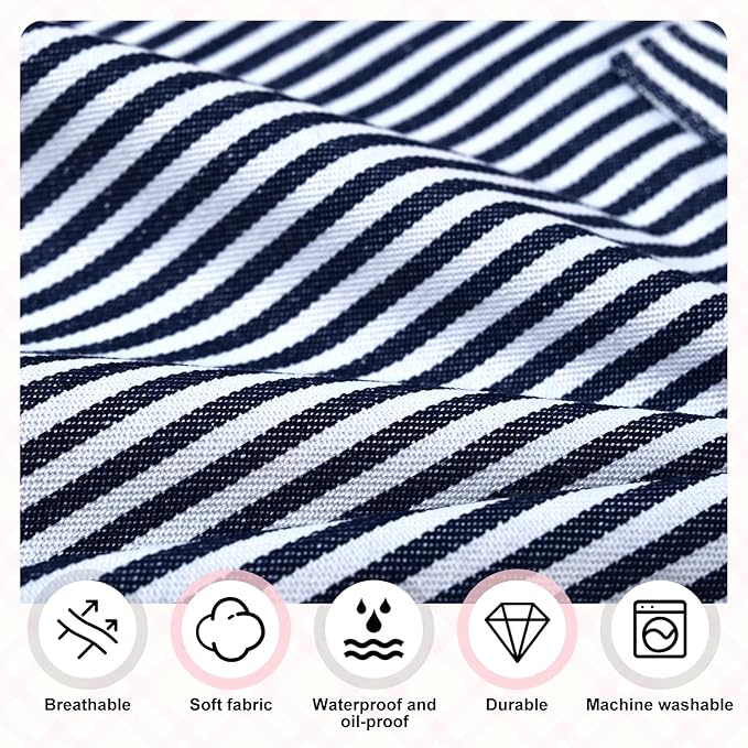 2Pack Adjustable Kitchen Apron for Women Men with 2 Pockets，Cotton-Polyester Blend Bib Aprons for Cooking,Baking