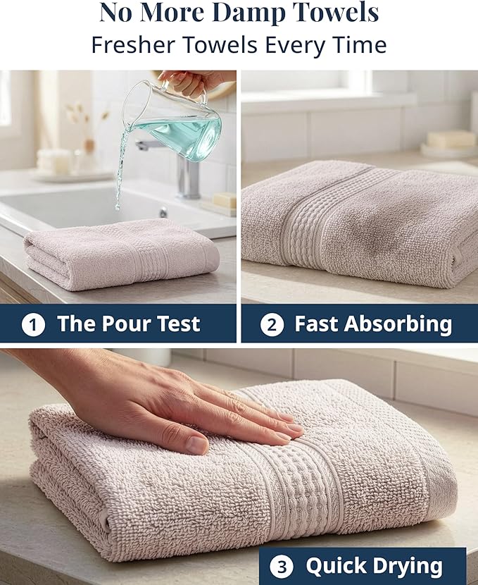 LANE LINEN Bath Hand Towels - Pack of 4 (16"x 28"), 100% Cotton - Soft, Quick Dry & Highly Absorbent, Hand and Face Towels - Bathroom Hand Towel Set, Great for Gym, Salon, Spa & Family Use - Platinum