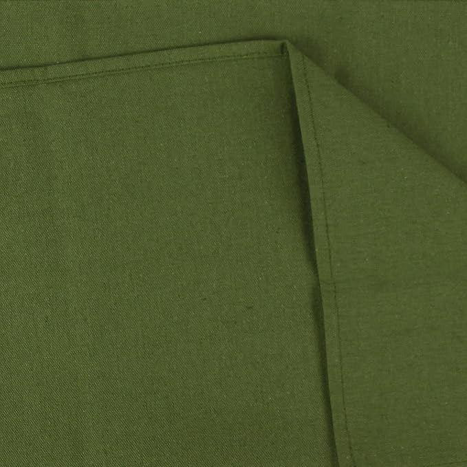 Solid Color Cotton Blended Dinner Cloth Napkins - Set of 12 (17 x 17 inches) - for Events & Home Use (Army Green)