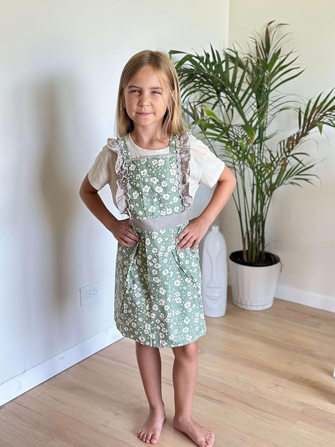 CRB Fashion Kids Cooking Baking Apron | Toddler, Little Girls, Cute Kitchen Chef Aprons