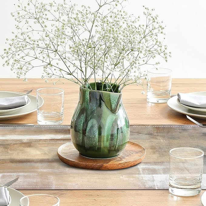 Brown Grey Table Runners Modern Art Farmhouse Linen Table Runners Dresser Scarves Retro Rustic Style for Party Kitchen Dining Table Coffee Holiday Party Decor (Brown Grey, 13"x 71")