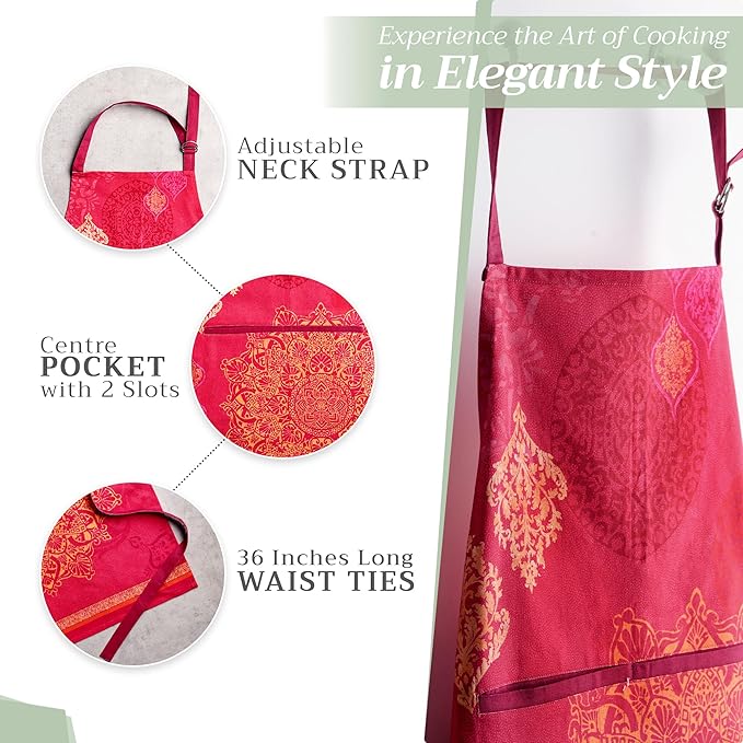 Maison d' Hermine 100% Cotton Apron for women with Pocket Kitchen Chef Apron for Men Cooking Mothers Day Gifts