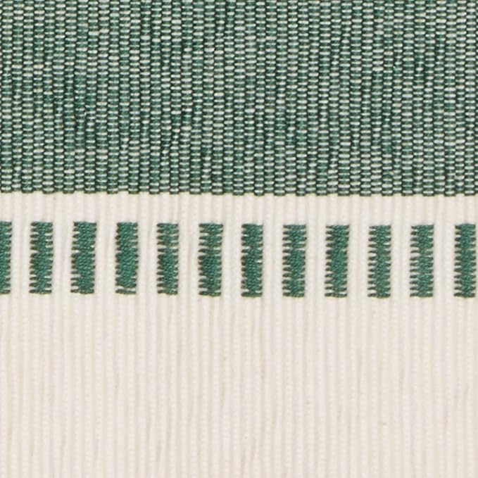 DII Dobby Stripe Woven Table Runner, 13x72 (13x77.5, Fringe Included), Dark Green