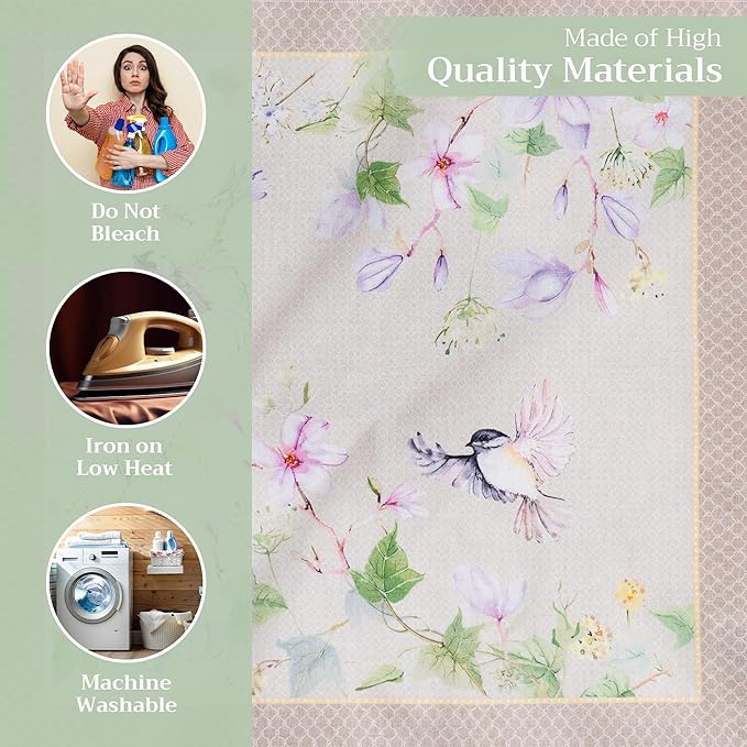 Maison d' Hermine Cloth Napkins Set of 4 100% Cotton Everyday Reusable Square Napkins Cloth Washable Dinner Wedding Restaurant Gifts for Mothers Day Spring/Summer (Magnolia Mornings, 20" x 20")