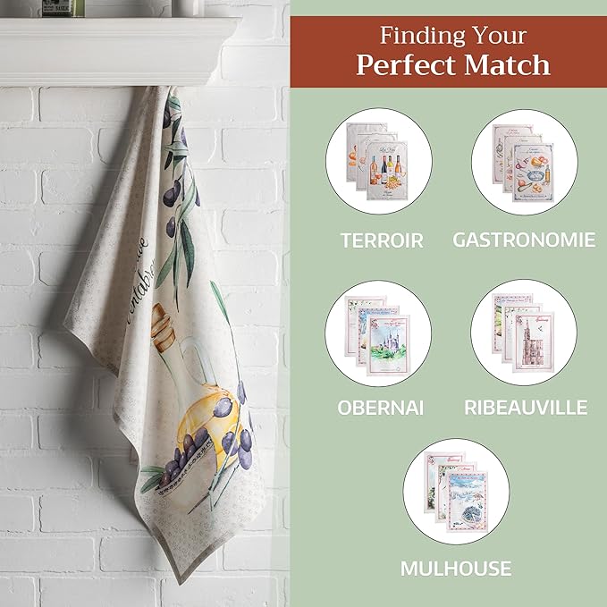 Maison d' Hermine Kitchen Towels Set of 3 100% Cotton 27.50" x 20" Reusable Cloth Tea Dish Towels Absorbent with Hanging Loop for Kitchen Gifts for Mothers Day Spring/Summer (Fanny)
