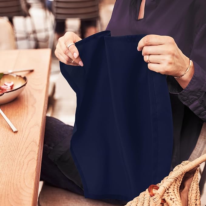 Utopia Home [24 Pack, Navy Blue] Cloth Napkins 17x17 Inches, 100% Polyester Hemmed Edges, Washable and Reusable Ideal for Parties, Weddings and Dinners