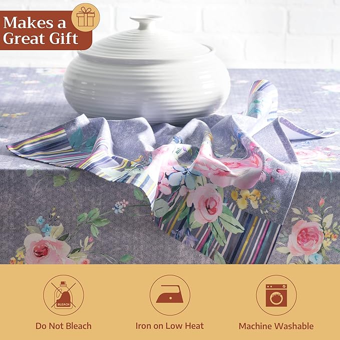 Maison d' Hermine Cloth Napkins Set of 4 100% Cotton Everyday Reusable Square Napkins Cloth Washable Dinner Restaurant Gifts for Mothers Day Spring/Summer (Sweet Rose Lavender - Lush, 20" x 20")