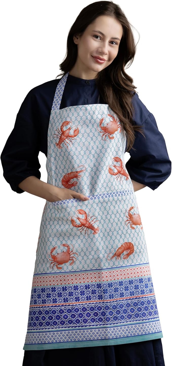 Maison d' Hermine 100% Cotton Apron for women with Pocket Kitchen Chef Apron for Men Cooking Mothers Day Gifts