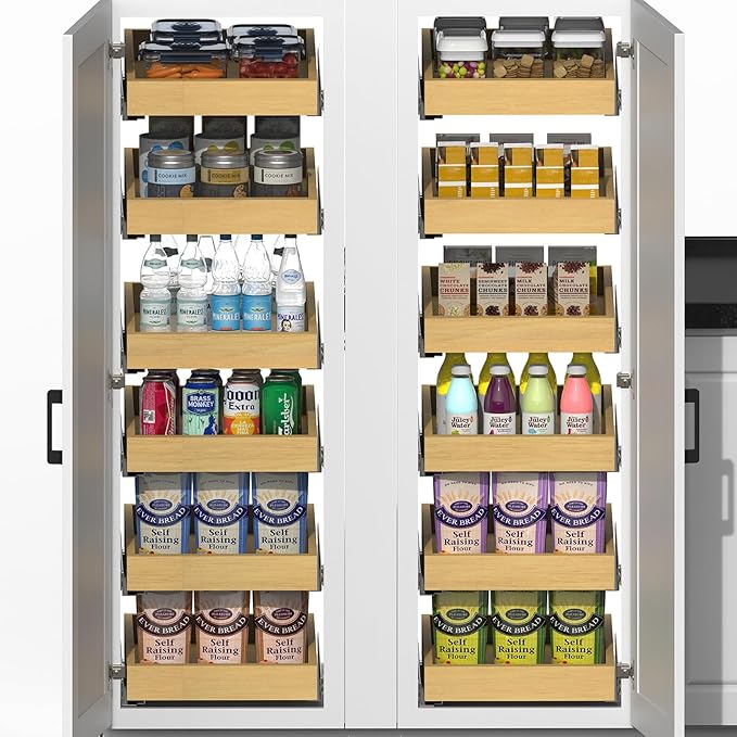 Wooden Pull out Cabinet Organizer 15" W x 21" D x 4.3" H, Only for 15" Cabinet Openg Heavy Duty Kitchen Slide Out Drawers