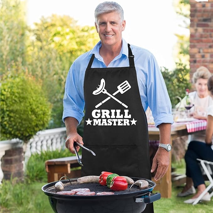 Xornis 100% Cotton Funny Apron for Men Women Adjustable Bib Aprons with 2 Pockets Grill Kitchen Cooking BBQ One Size Fits All