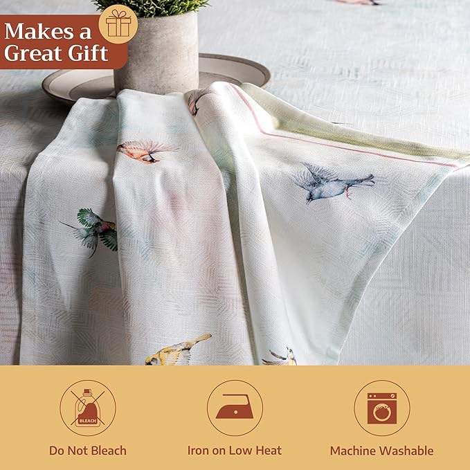 Maison d' Hermine Cloth Napkins Set of 4 100% Cotton Everyday Reusable Square Napkins Cloth Washable Dinner Party Wedding Restaurant Gifts for Mothers Day Spring/Summer (Flying Birds, 20" x 20")