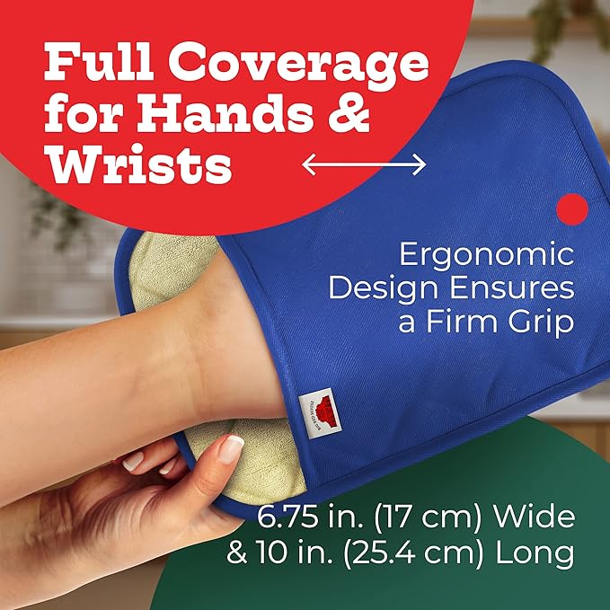 Big Red House - Silicone Pot Holders - Set of 2 Dark Royal Blue - 10x3 - Heat Resistant to 536 F / 280 C Kitchen Protectors Hot Pans Baking Professional Grade Cooking Mitts